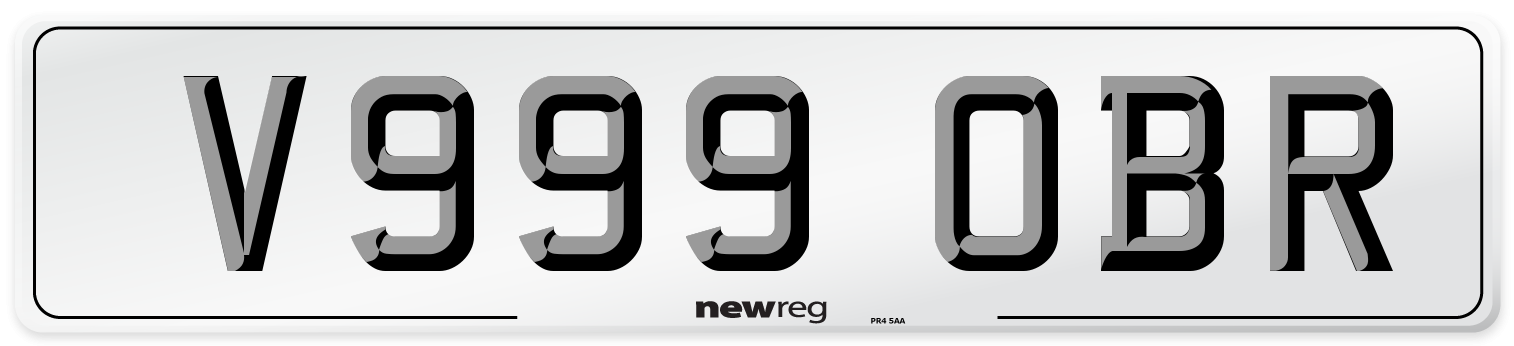 V999 OBR Number Plate from New Reg